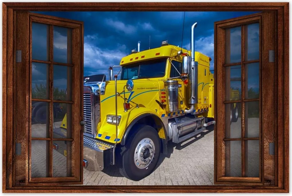 Poszterek 90x60 Sárga teherautó vontató