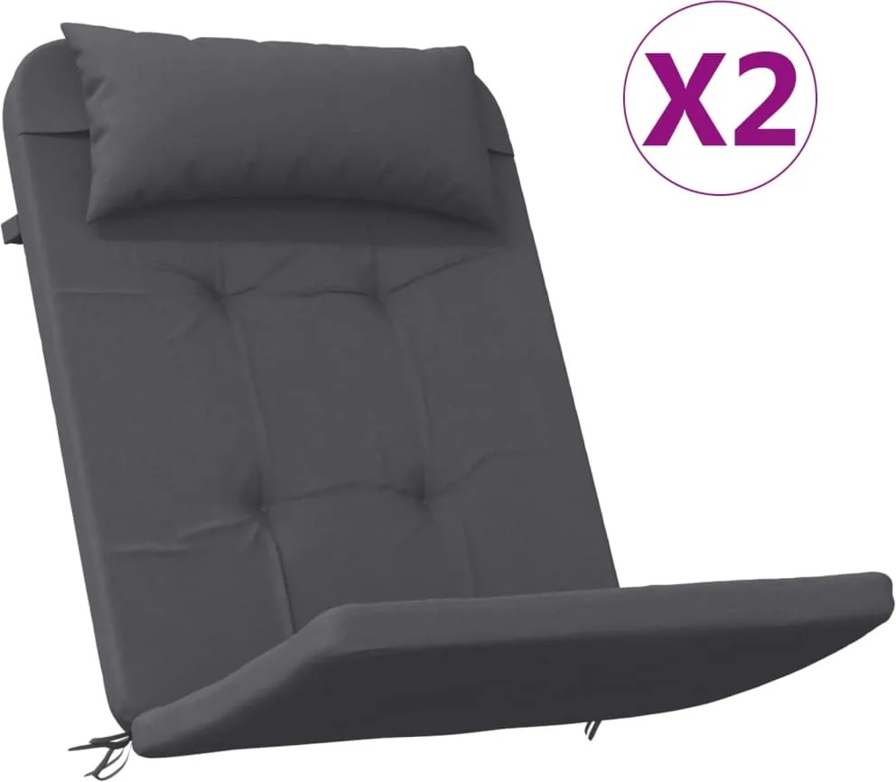 vidaXL 2 db antracitszürke oxford-szövet Adirondack-székpárna