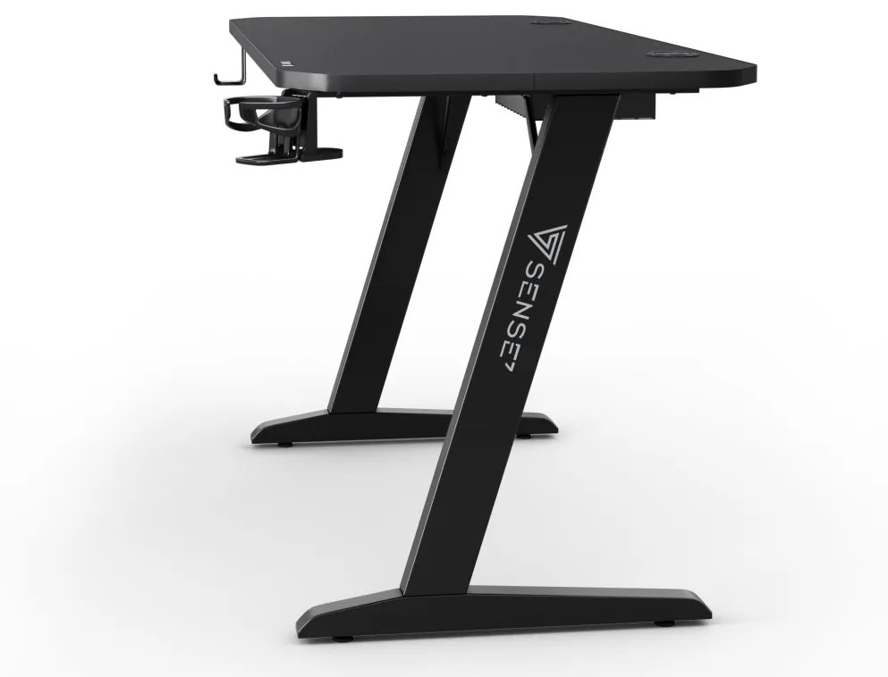 Gamer asztal SENSE7 Nomad Classic Desk, 140×60 cm Black color