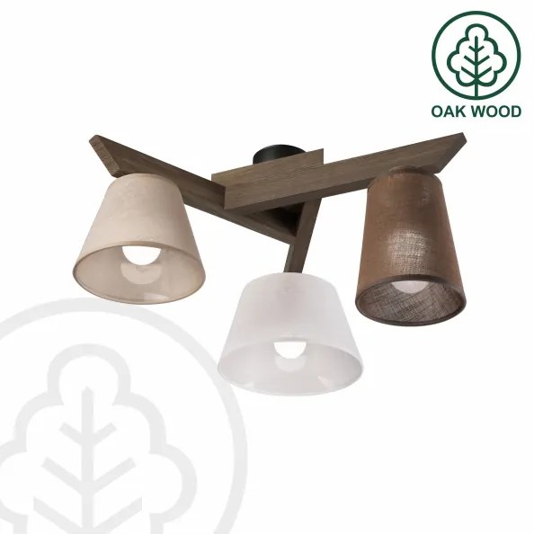 Brilagi - LED mennyezeti lámpa ANTHONY 3xE14/40W/230V tölgy-dió