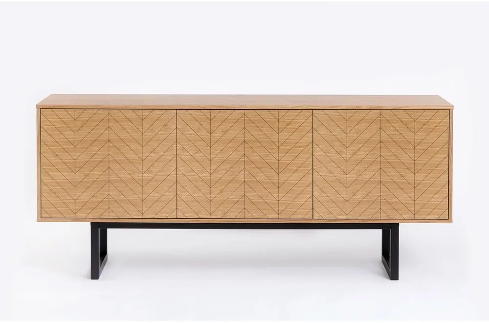 Camden Herringbone komód tölgy dekorral, 175 x 75 cm - Woodman
