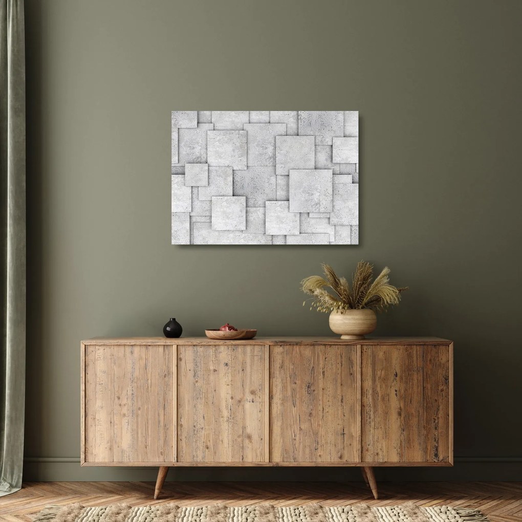 Kép - Betoncsempék absztrakciója (üvegen) (70x50 cm)