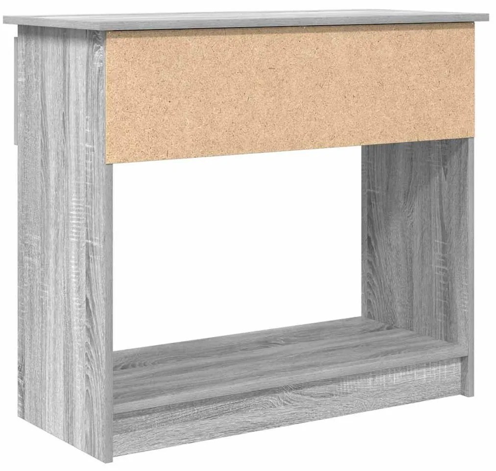szürke sonoma színű konzolasztal fiókokkal 85,5x38,5x74,5 cm