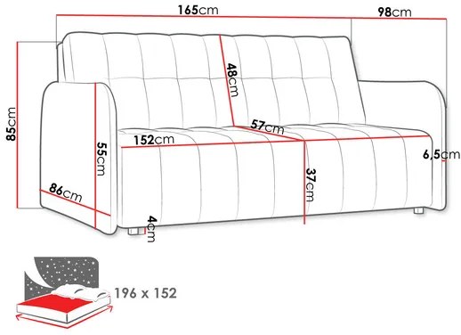 Széthúzható kanapé Clovea Grand IV (sötétkék) (tárolóhellyel). 1105489