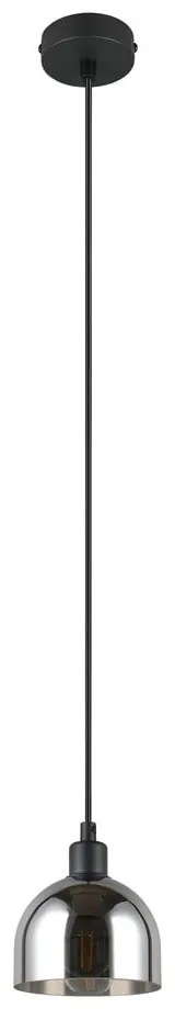 Fekete-ezüstszínű függőlámpa üveg búrával ø 12 cm Molly – Trio