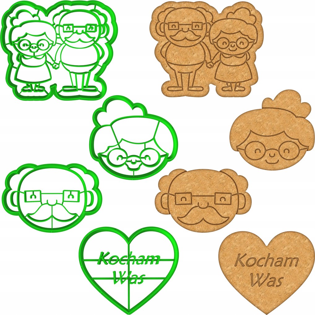 4x Formák Nagymama És Nagypapa Napjára Nagypapa És Nagymama 4db-os szett