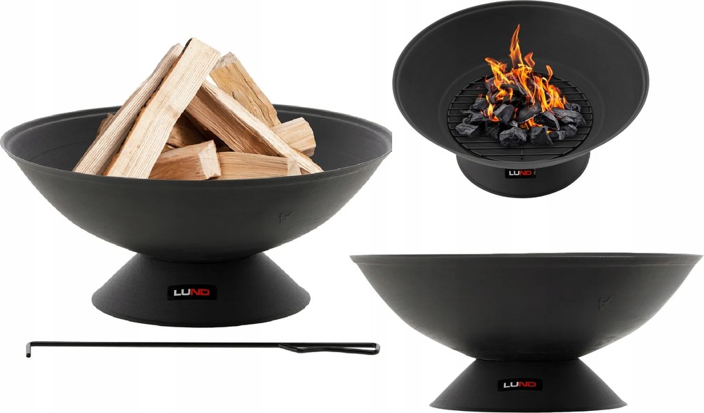 Kerti Tűzrakóhely Öntöttvas Grill Tűzrakóhely 56cm Lund 99716