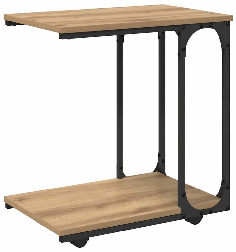 Oldal asztal polcokkal Artisan tölgy 50 x 35 x 55.5 cm Faanyag