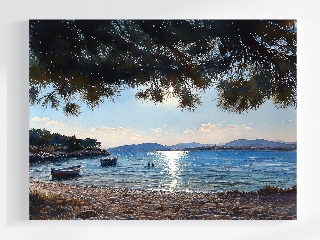 Canvas Vászonkép Tájkép Horvátország Ciovo Tengerpart Nap 100x75