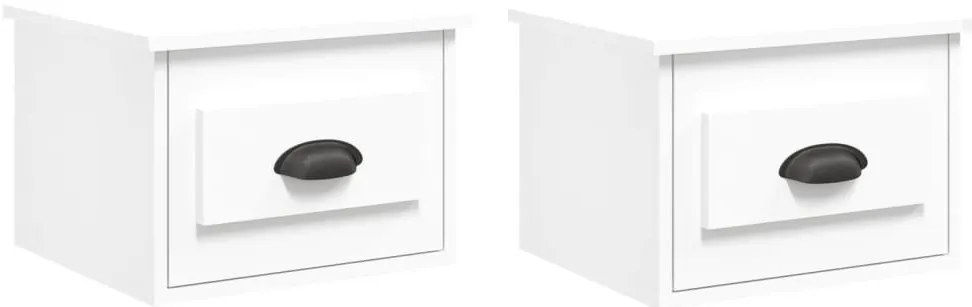 2 db fehér falra szerelhető éjjeliszekrény 41,5x36x28 cm