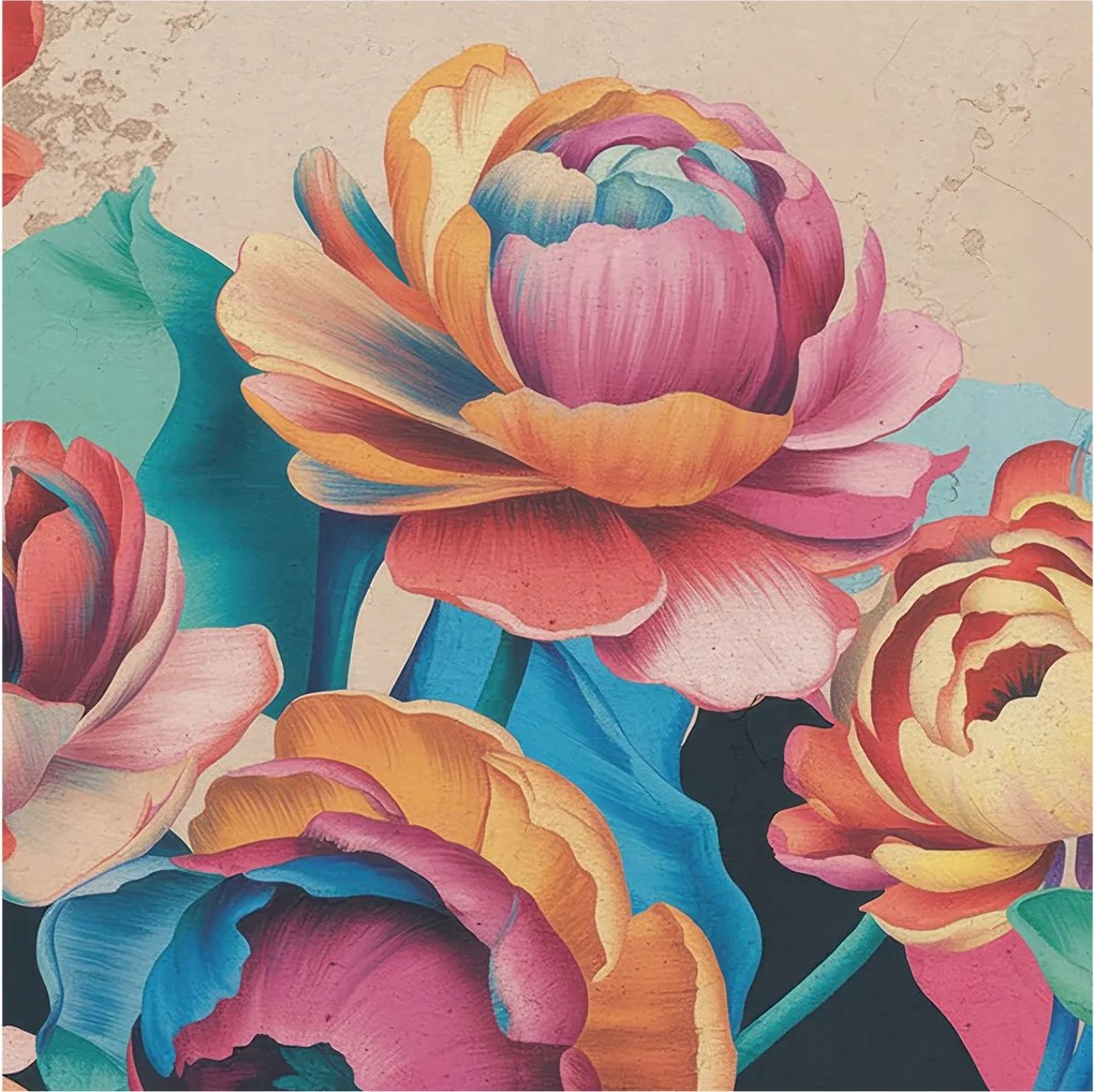 Divatos 3D Fali Tapéta Virágos harmónia 250x250 Ragasztóval