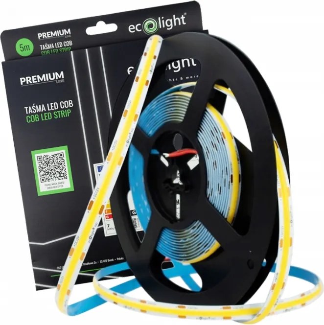 Led szalag Cob szalag Hermetikus 12V 7W/m Fehér Meleg 3000K 735lm IP67 5m