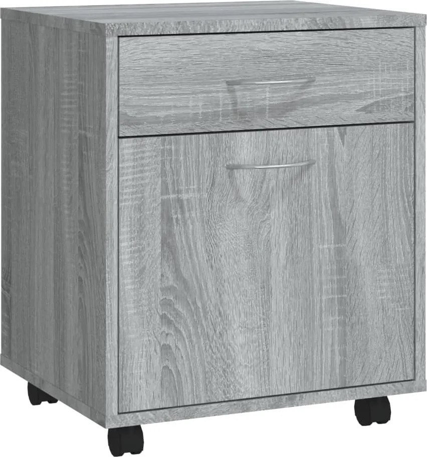 vidaXL szürke sonoma színű szerelt fa kerekes szekrény 45 x 38 x 54 cm