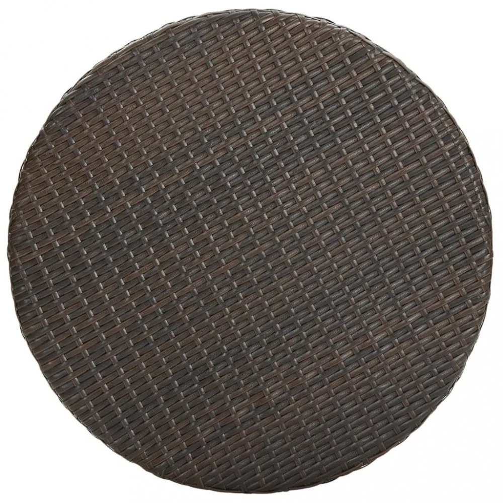 barna polyrattan kerti asztal 60,5 x 106 cm
