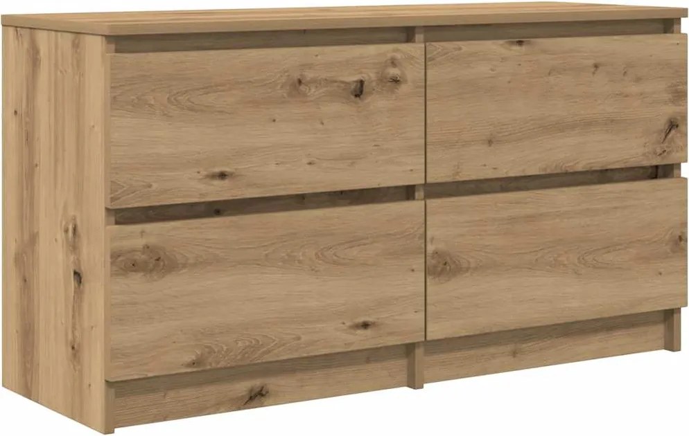 vidaXL kézműves tölgy színű szerelt fa TV-szekrény 100x35x54 cm