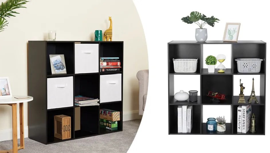 9 kockás tárolópolc 3 kosárral