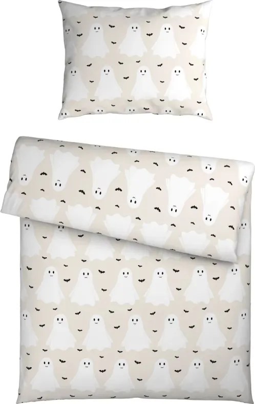 Gyerek pamut ágyneműhuzat GHOSTIE bézs Ágyneműhuzat mérete: 80 x 80 cm | 135 x 200 cm