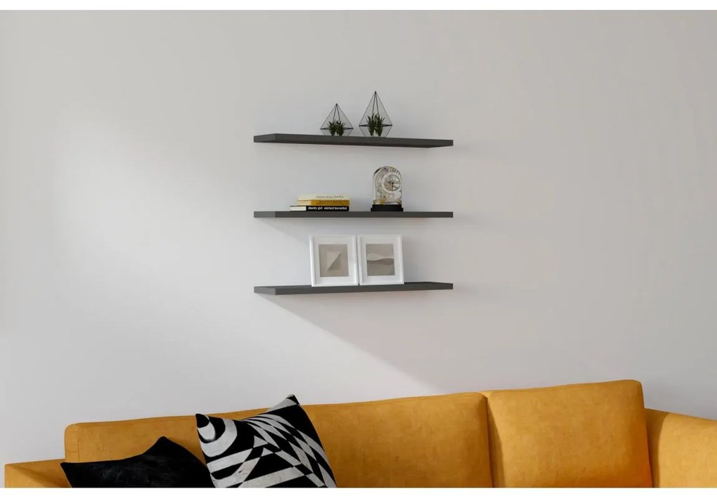 KÉSZLET 3x Fali polc BOSS antracit