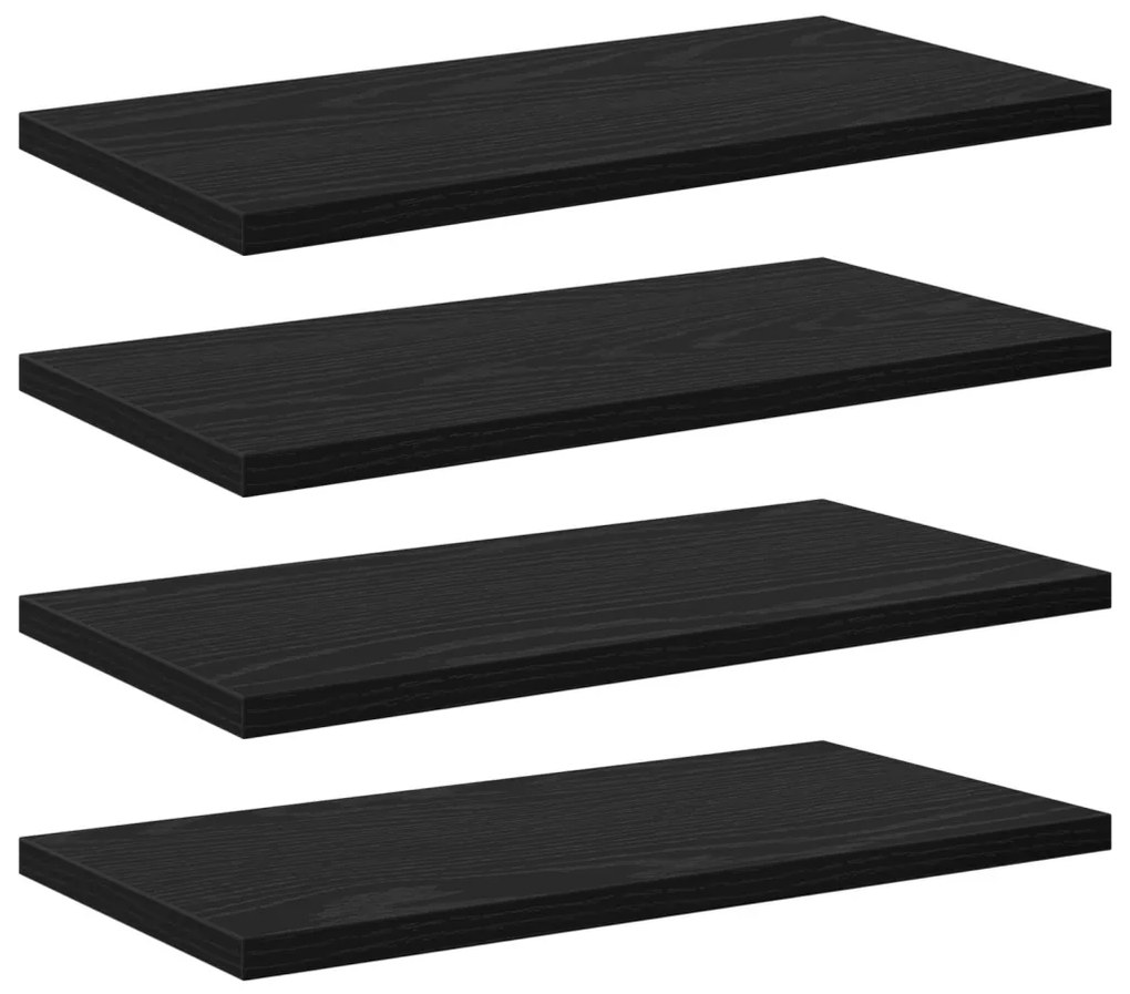 Polcozó Deszkák - 4 db Fekete tölgy, 40x20x1.5 cm, mérnöki fából készült.