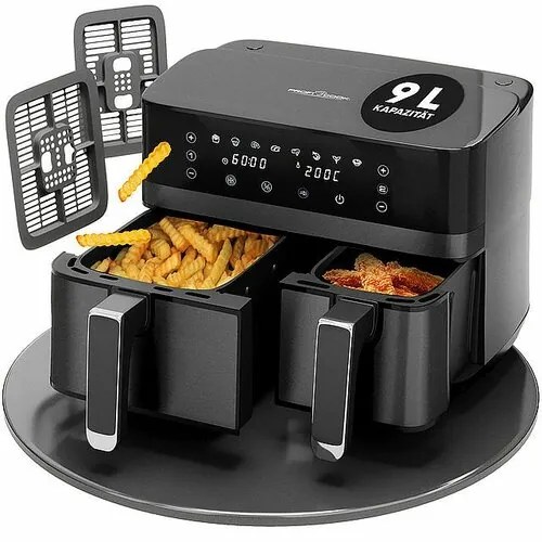 ProfiCook FR 1295 H dupla forrólevegős fritőz, 9 l