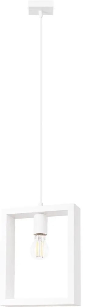 Sollux SL.1312 - Csillár zsinóron ARIES 1xE27/15W/230V bükkfa/fehér