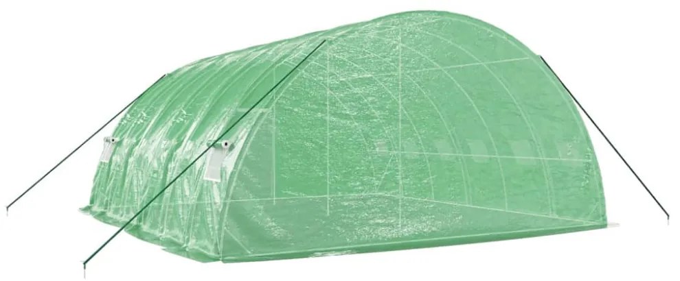 zöld acélvázas melegház 36 m² 6 x 6 x 2,85 m