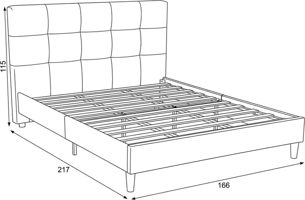 Kárpitozott franciaágykeret bézs szövet BED-M160 CRM2