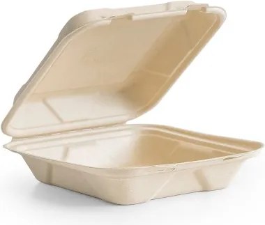 Uzsonnás doboz natúr öko nádból bio 21,5x19,5x6,5cm 50db