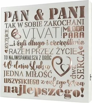 Esküvői Ajándéktárgy Keret 30x30 Fiatal Pár Háttérvilágítással