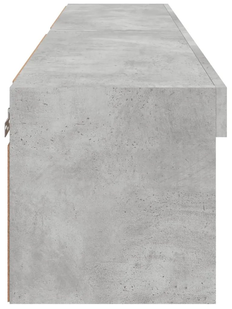2 db betonszürke TV-szekrény LED-világítással 60 x 30 x 30 cm