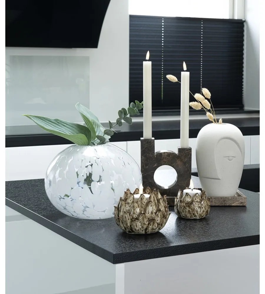 Krémszínű kerámia váza (magasság 19,5 cm) Face – House Nordic