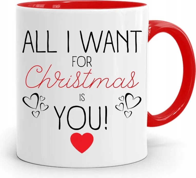 Piros Karácsonyi Bögre Mikulás Karácsonyfa Alá, fényképes nyomattal