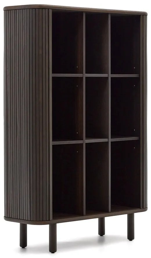 Sötétbarna szekrény tolóajtóval kőrisfa dekorral 110x140 cm Mailen – Kave Home