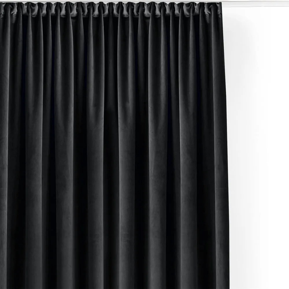 Fekete bársony dimout (részleges sötétítő) függöny 200x175 cm Velto – Filumi