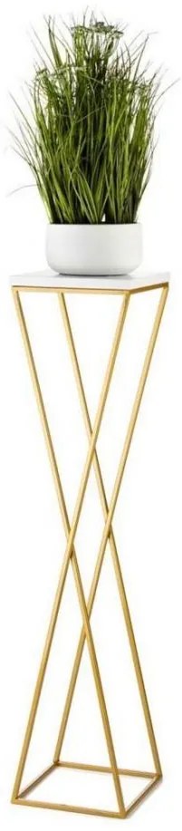 LOFT virágtartó állvány 100x24 cm arany/fehér