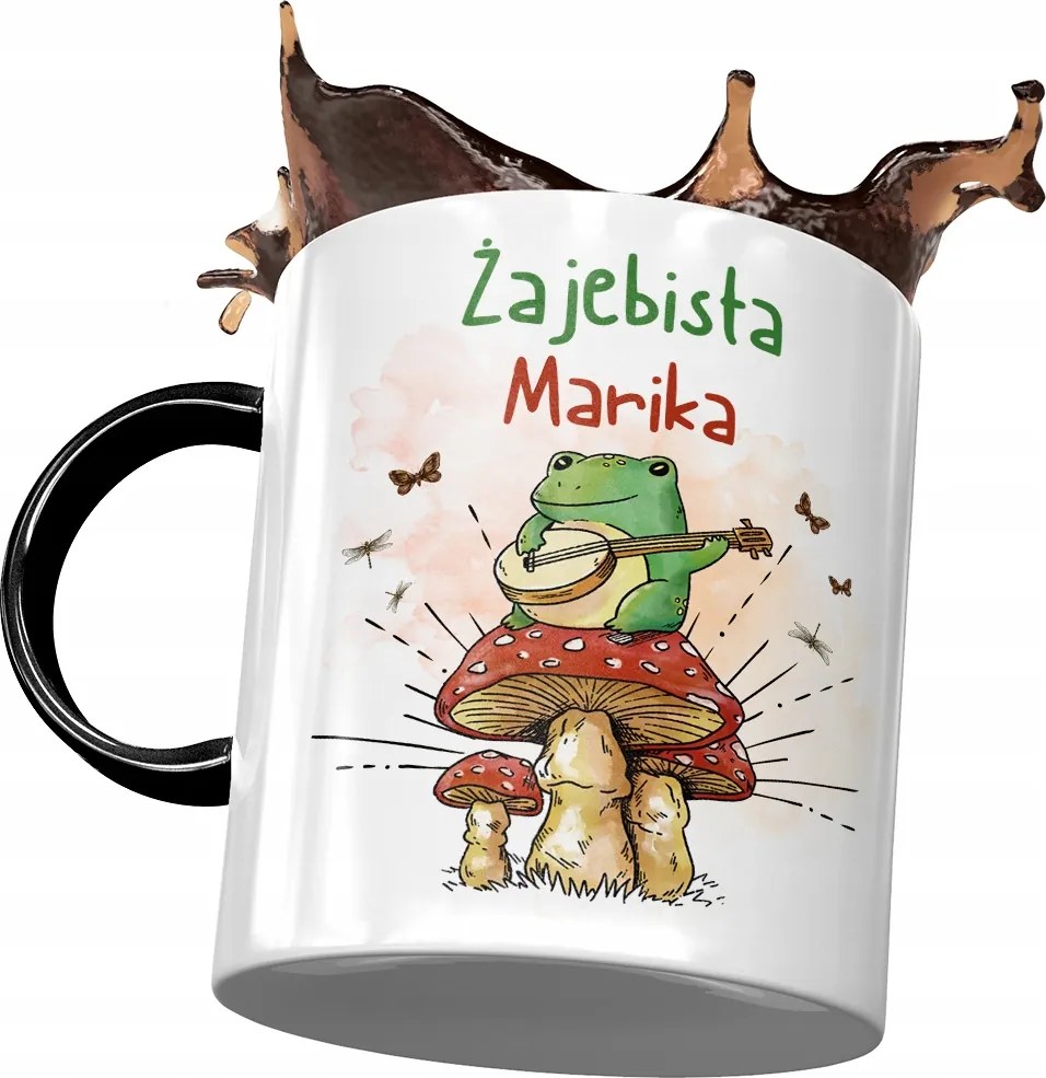 Fekete Bögre Marika Feleség Barátnő Ajándék Nyomtatott Fotóval