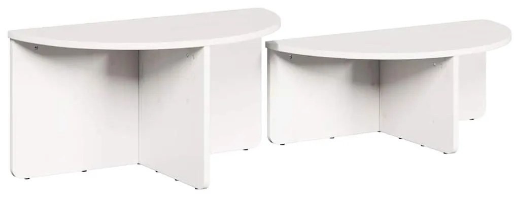 Dohányzóasztal 2 pcs Fehér 79 x 39.5 x 40 cm Tömör fenyőfa