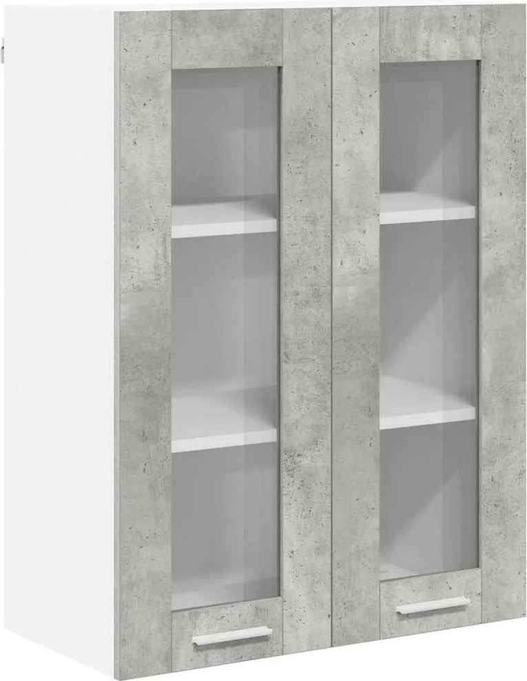 vidaXL Függő szekrény tárolóval Beton Szürke 60 x 31 x 80 cm Faanyag