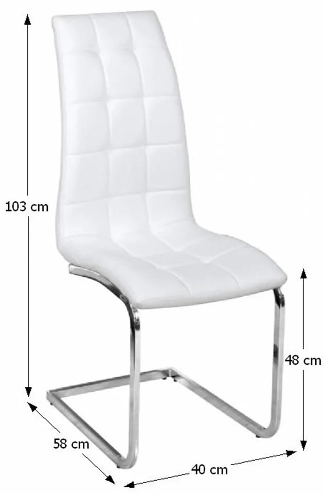 Étkezőszék Cli (fehér + króm). 794748