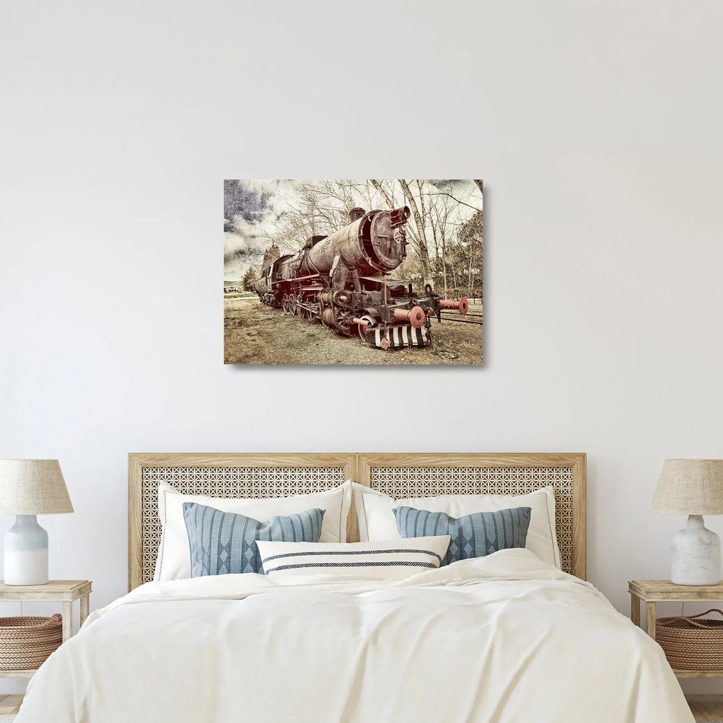 A mozdony történelmi képe (üvegen) (70x50 cm)