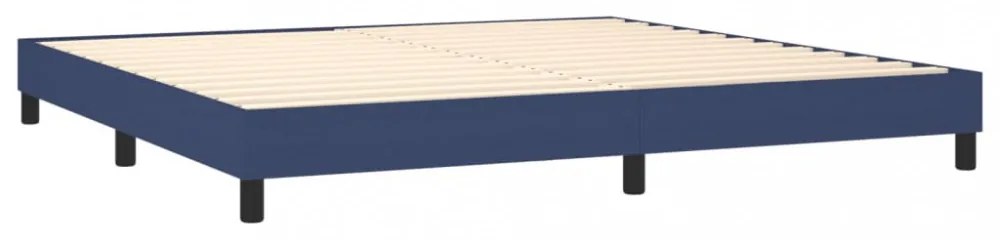kék szövet rugós és LED-es ágy matraccal 200 x 200 cm
