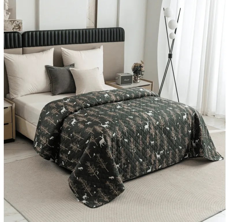 Ágytakaró OAK DEER sötétzöld Méret: 170 x 210 cm