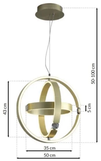 LED kristálycsillár SIRIUS LED / 80W / 230V