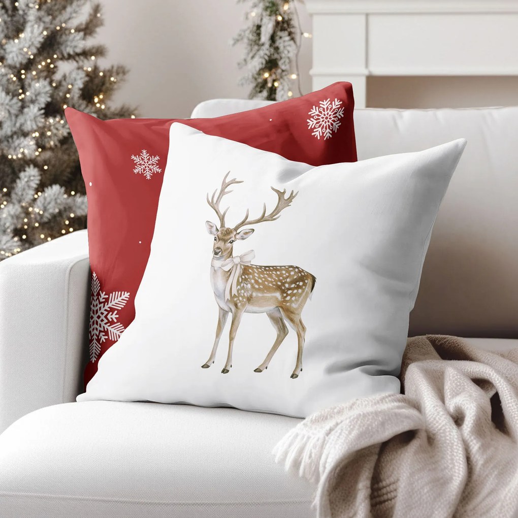 Goldea dekoratív párnahuzat - masnis dámszarvas 45 x 45 cm
