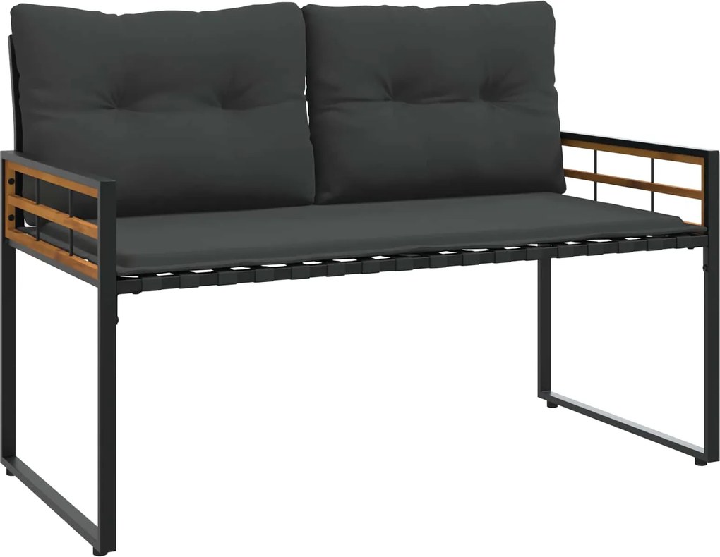 vidaXL Fa réteg pad párnával Egyszínű Tompa szürke 114 x 55 x 77 cm