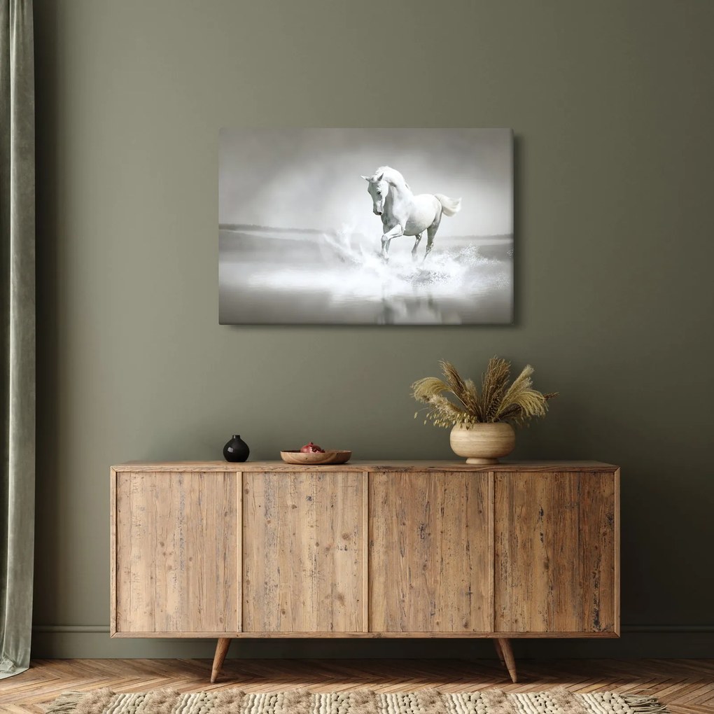 Kép - Fehér ló (90x60 cm)