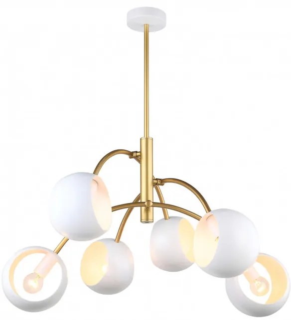 ITALUX MDM-3691-6-GD-W MELVO Glamour Csillár Fehér, Arany E14 IP20