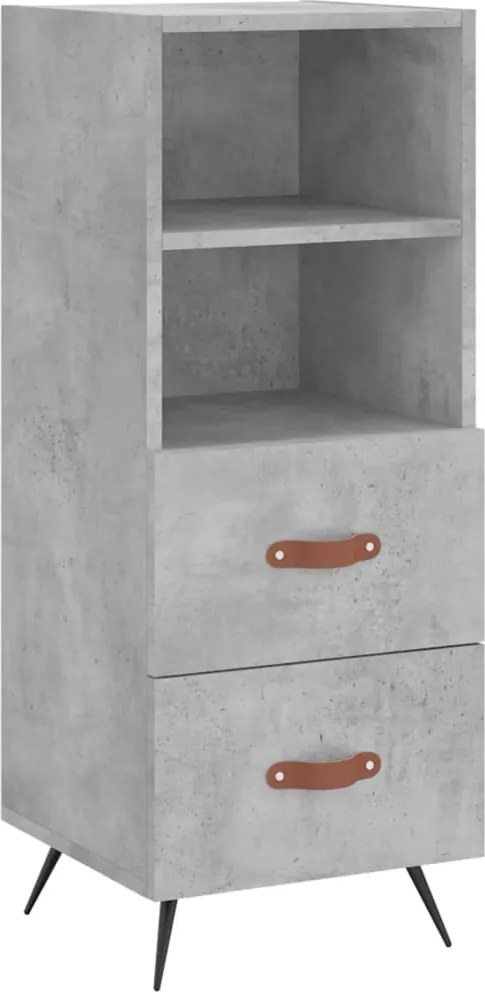 vidaXL betonszürke szerelt fa tálalószekrény 34,5 x 34 x 90 cm
