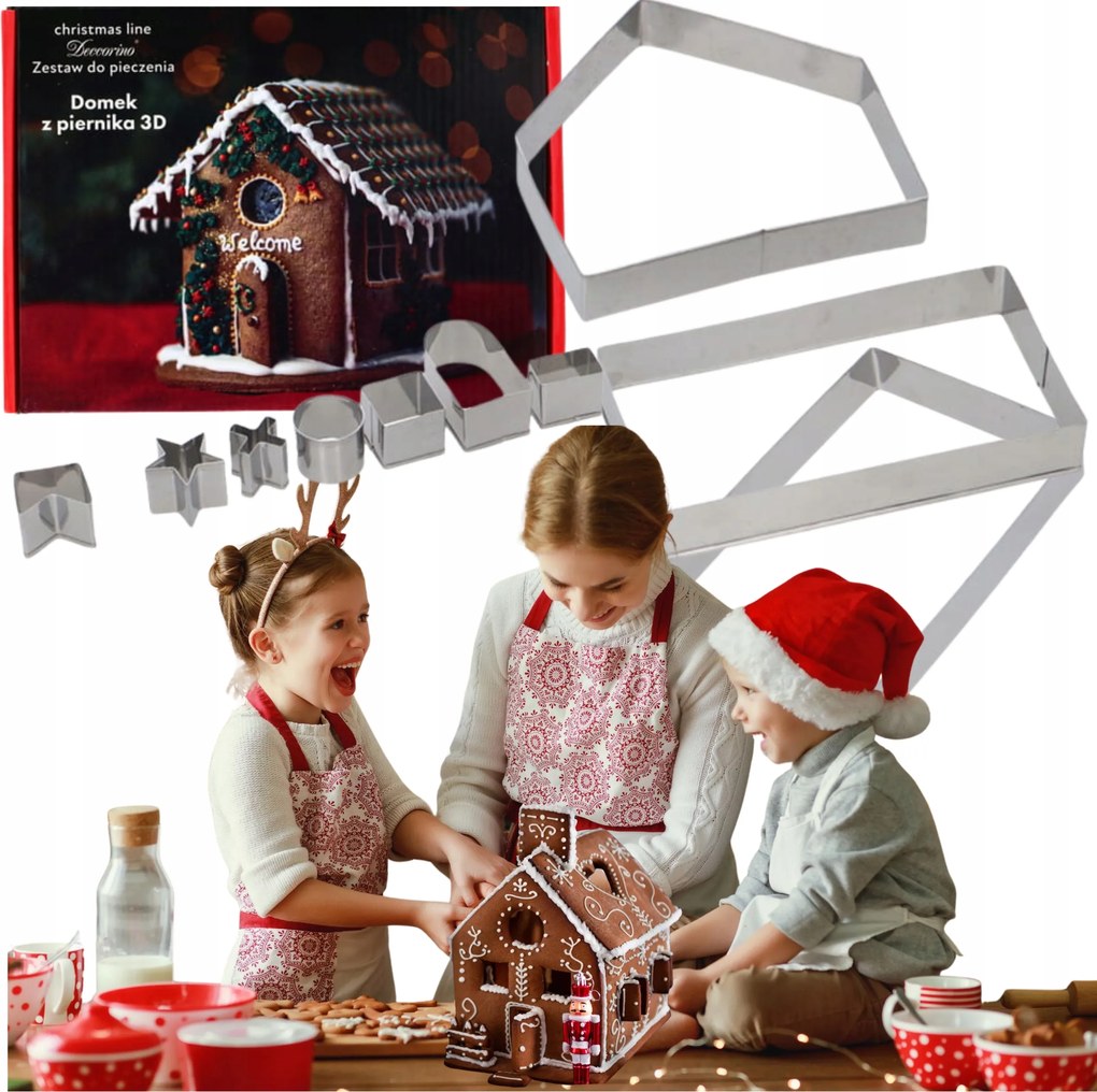 Mézeskalács Házikó Karácsonyi Formák 3D sütő szett