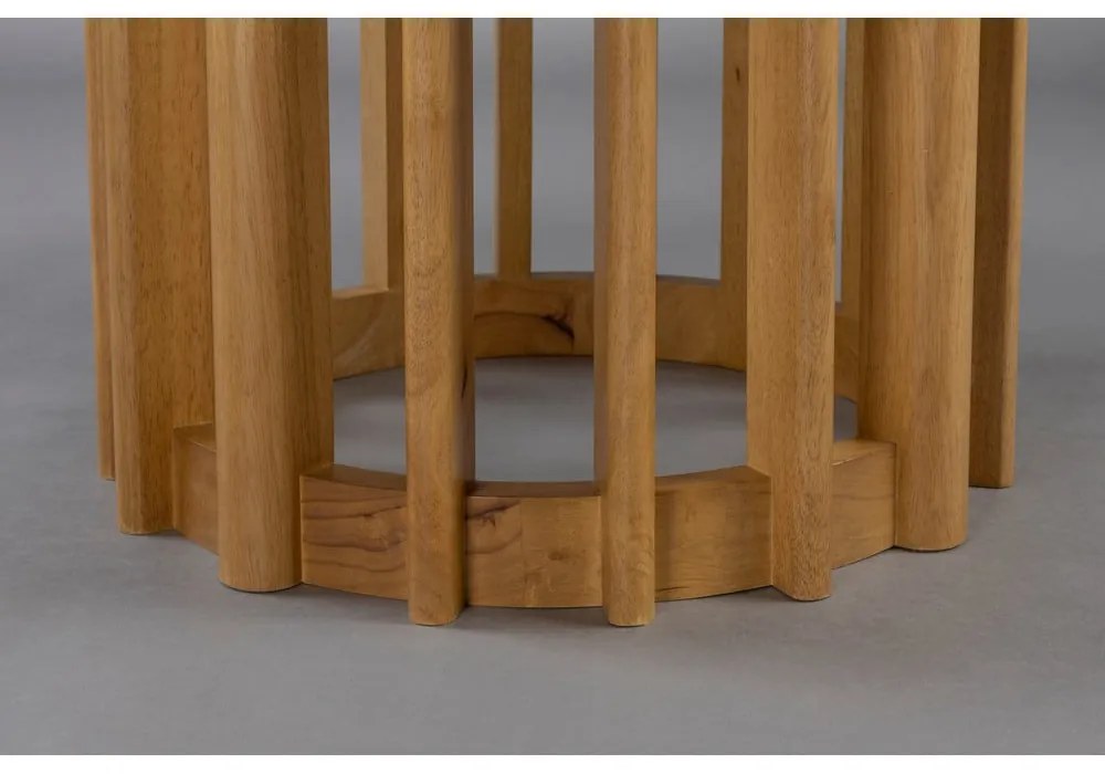 Kerek étkezőasztal tölgyfa dekoros asztallappal ø 120 cm Barlet – Dutchbone